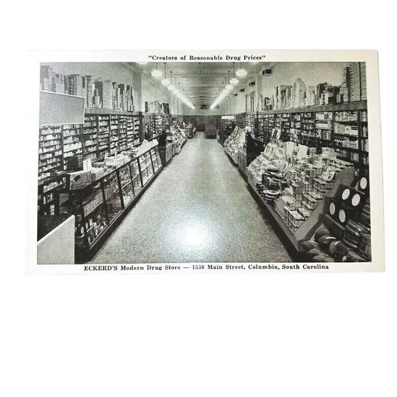 Eckerd's Modern Drug Store Cigar Counter Postcards Columbia SC Vintage 4558 4559 - Picture 2 of 5